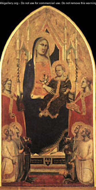 Madonna And Child Enthroned With Angels And Saints - Gaddi Taddeo