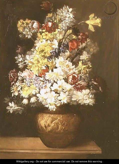 Still Life of Spring Flowers in a Classical Urn - (attr. to) Recco, Giacomo