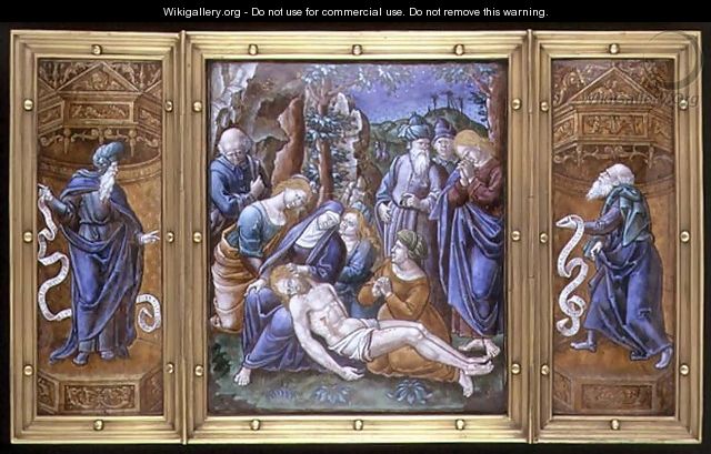 Triptych the Lamentation, Daniel and St. Peter, painted in Limoges, France, 1538 - Pierre Raymond
