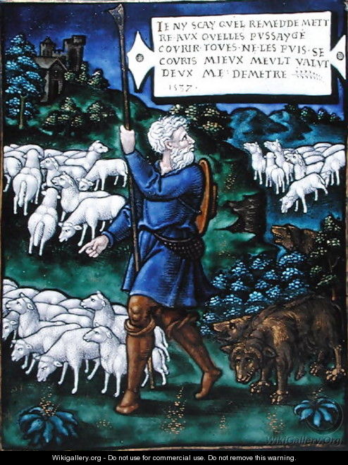 Plaque depicting the Bad Shepherd, 1537 - Pierre Raymond