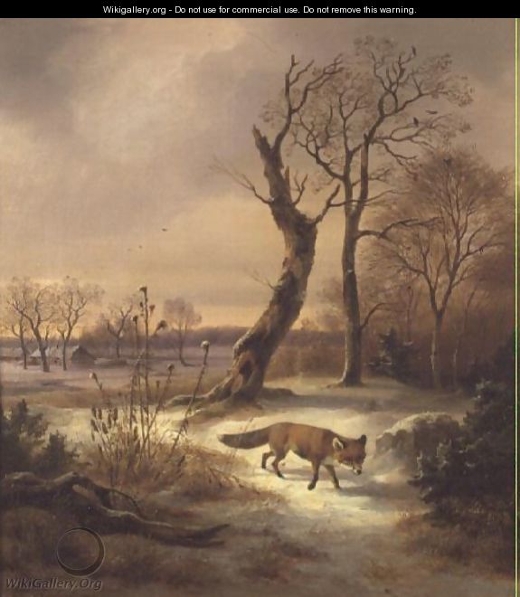 Fox in a Winter Scene - Wilhelm Reinhardt
