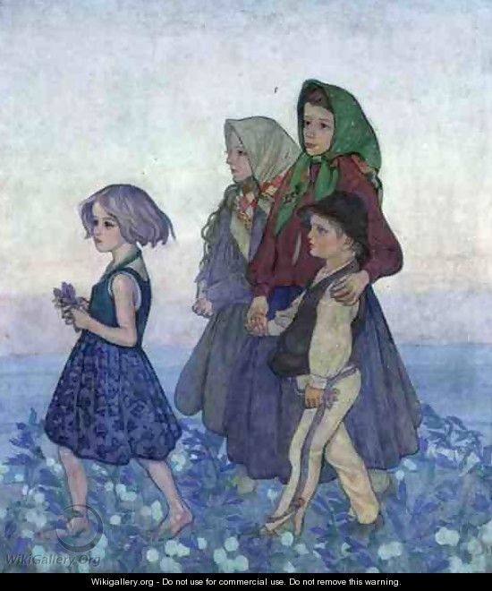 Procession of Polish Highland Children, c.1910 - Jan Rembowski