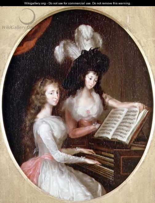 Lady Maria Tryphena Cockerell and Lady Charlotte Imhoff Making Music at a Harpsichord, c.1789 - Francesco Renaldi