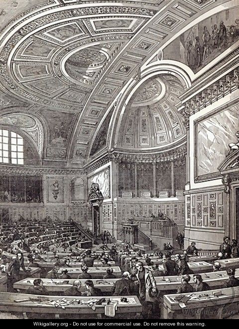 The French Chamber of Peers, from The Illustrated London News, 1st February 1845 - (after) Renard, Edouard