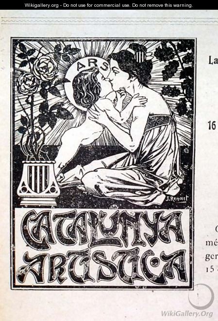 Catalunya Artistica, book cover designed by Joaquim Renart b.1879 pub. in Barcelona, 1904 - Joaquim Renart