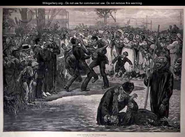 Negro Baptism in the United States, from The Illustrated London News, 21st May 1887 - (after) Regamey, Felix