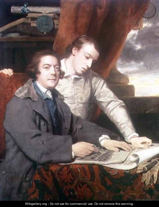 Portrait of James Paine 1717-89 architect, and his son James, 1764 - Sir Joshua Reynolds