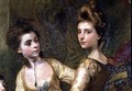 Two Elegant Young Girls, detail from the painting The Fourth Duke of Marlborough and his Family, 1777-78 - Sir Joshua Reynolds