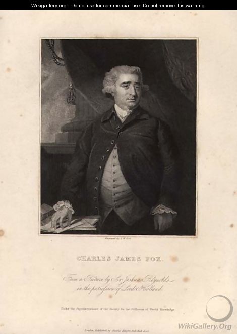Charles James Fox 1749-1806, engraved by John William Cook - Sir Joshua Reynolds