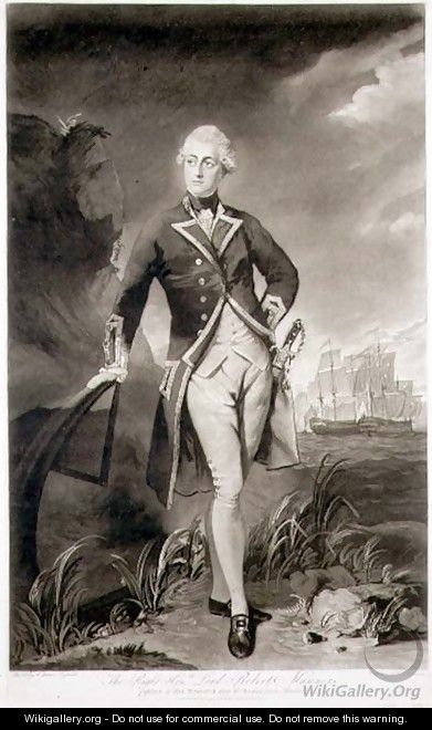 Portrait of Lord Robert Manners 1758-82 Captain of HMS Resolution, engraved by William Dickinson 1746-1823 pub. 1783 - Sir Joshua Reynolds