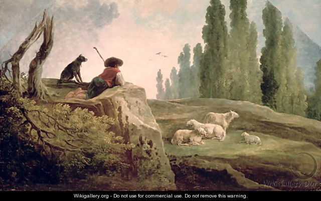 The Shepherd - Hubert Robert
