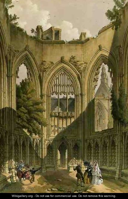Howden Abbey, the Chapter House, from The Monastic Ruins of Yorkshire, engraved by George Hawkins 1819-52, 1842 - William Richardson