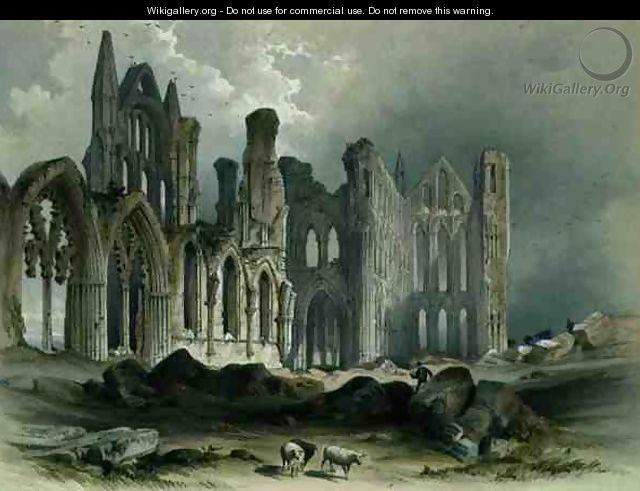 Whitby Abbey from the North-East, from The Monastic Ruins of Yorkshire, engraved by George Hawkins 1819-52, 1843 - William Richardson