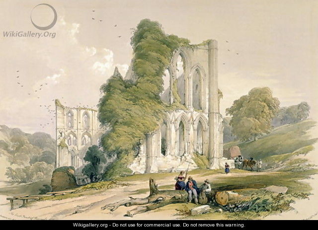 Rievaulx Abbey, from the East Front, from The Monastic Ruins of Yorkshire, engraved by George Hawkins 1819-52, 1843 - William Richardson