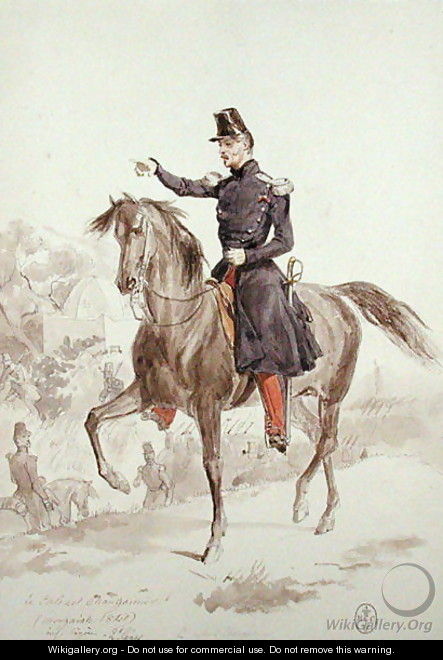 Colonel Nicolas Changarnier 1793-1877 from Album Afrique 1835-45, 1840 - Felix Philippoteaux