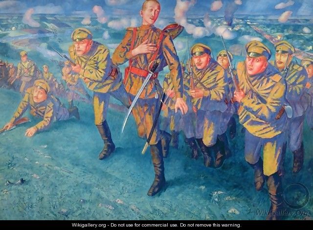 In the Firing Line, 1916 - Kuzma Sergeevich Petrov-Vodkin