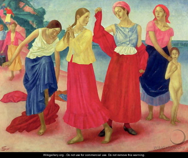 Young Women on the Volga, 1915 - Kuzma Sergeevich Petrov-Vodkin