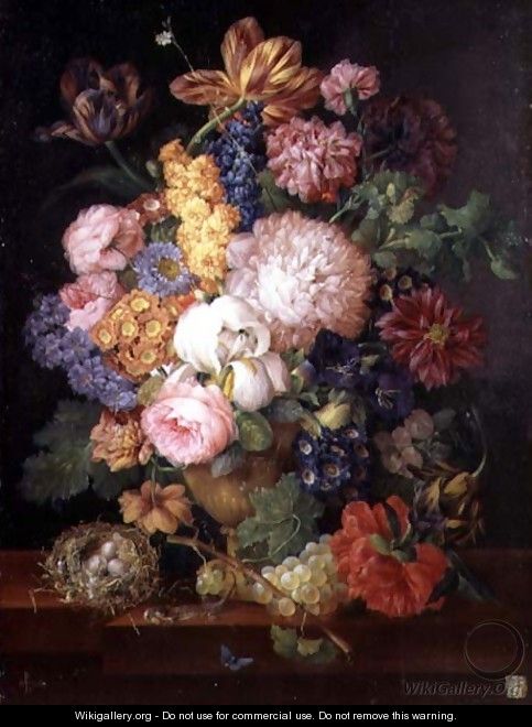 A Still Life of Flowers and Fruit - Franz Xaver Petter
