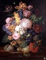 A Still Life of Flowers and Fruit - Franz Xaver Petter