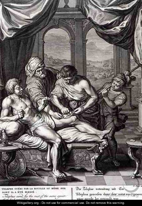 Telephus Cured by the Rust of the Same Spear Which Wounded him, 1731 - Bernard Picart