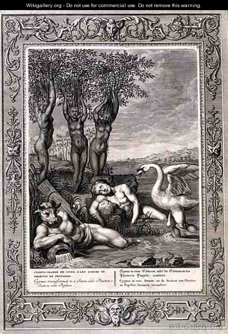 Cygnus Transformed into a Swan and Phaetons Sisters into Poplars, 1731 - Bernard Picart