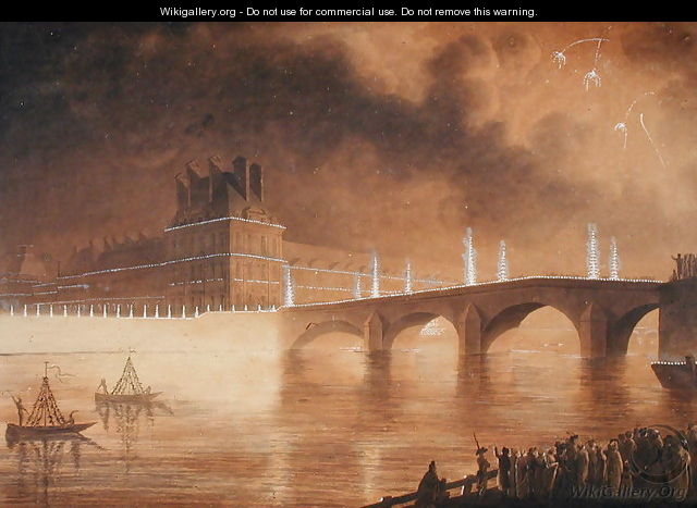 Illumination of the Quay and Pont des Tuileries - Francesco Piranesi