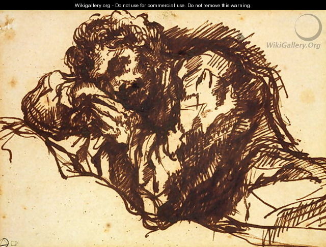 Half length portrait of a man bending over - Giovanni Battista Piranesi