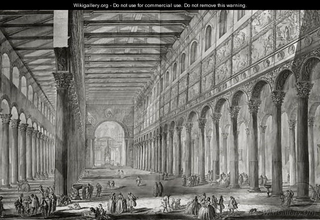 Interior of the Basilica of San Paulo Fuori le Mura, Rome, from 