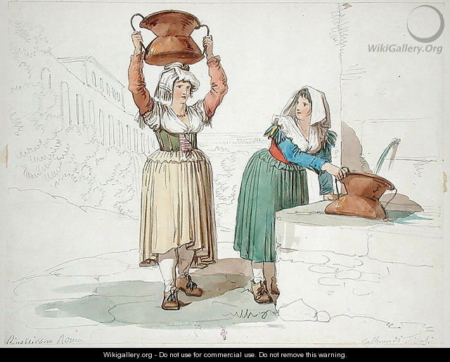 Women at the Fountain in Tivoli, 1820 - Bartolomeo Pinelli