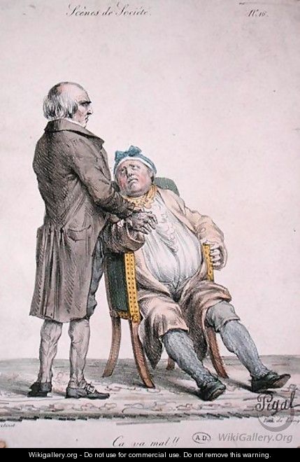 You are not very well,depiction of the rich mans doctor, engraved by Langlume fl.1822-24 1825 - (after) Pigal, Edme Jean