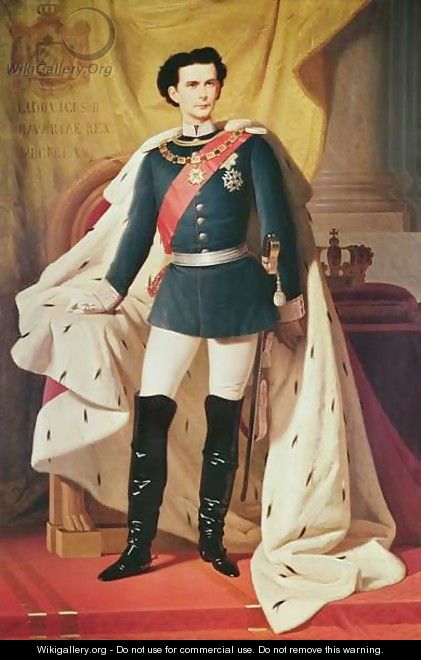 Portrait of Ludwig II 1845-86 of Bavaria in uniform, 1865 - Ferdinand II Piloty