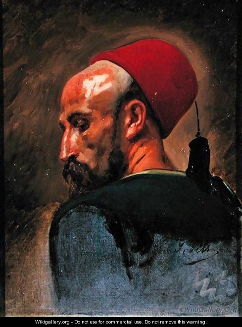 Head of an Arab in a Fez - Isidore Alexandre Augustin Pils