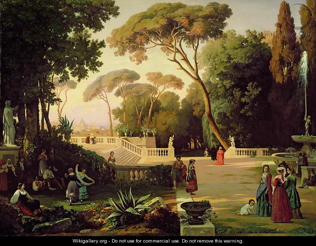 The Gardens of the Villa Doria Pamphili, Rome, 1844 - Antoine Ponthus-Cinier