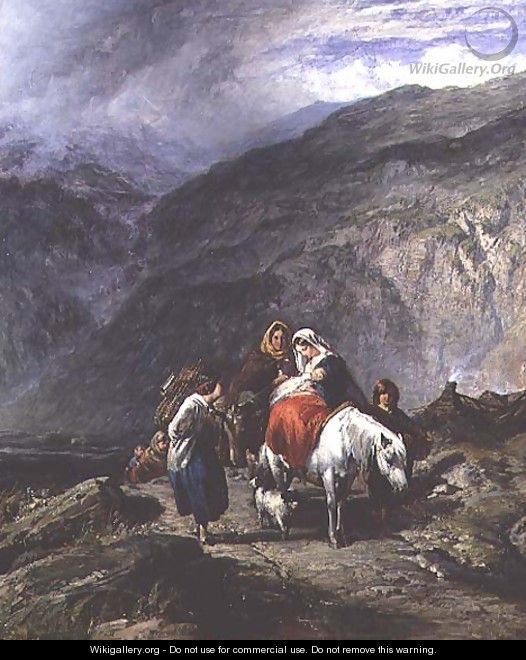 Gypsy family on a mountain track - Paul Falconer Poole