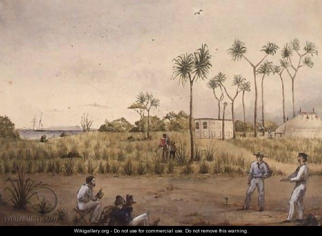 Portable observatory at Cape Upstart, Australia, 1843 - Edwin Augustus Porcher