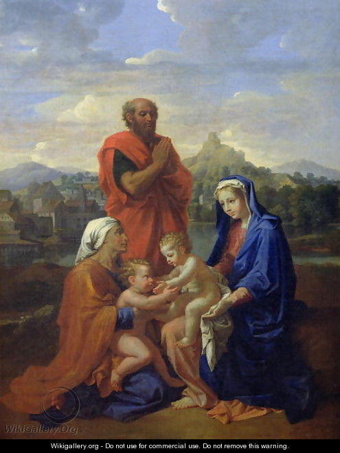 The Holy Family with St. John, St. Elizabeth and St. Joseph Praying, 1656 - Nicolas Poussin