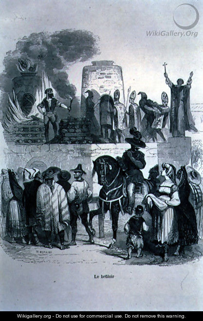 The Furnace, the execution of the condemned bishops by the Inquisition - Jean Achille Pouget