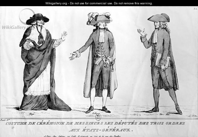 Ceremonial Costumes of the Deputies of the Trois Ordres aux Etats-Generaux, 4th May 1789 - Poulet