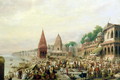 A View of Dasaswanadh Ghat, Benares, during the Dassera Festival - William Prinsep