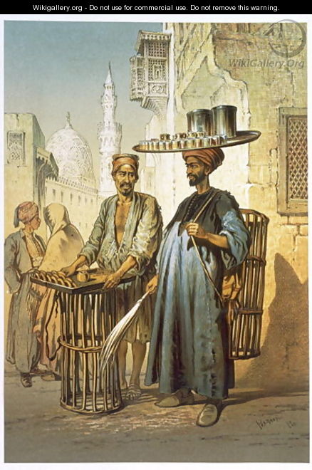 The Tea Seller, from Souvenir of Cairo, 1862 - Amadeo Preziosi