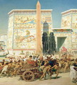 Wagon and Pylon, detail from Israel in Egypt - Sir Edward John Poynter