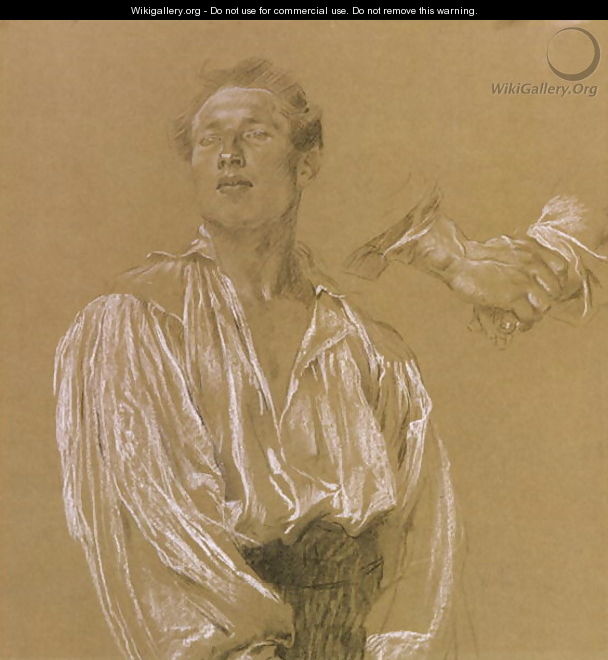 Portrait study of a man in a white shirt - Jan Preisler