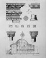 Cross section and architectural details of Kutciuk Aja Sophia, the church of Sergius and Bacchus, from Church Architecture of Constantinople, pub. by Lehmann and Wentzel of Vienna, c.1870-80 - (after) Pulgher, D.