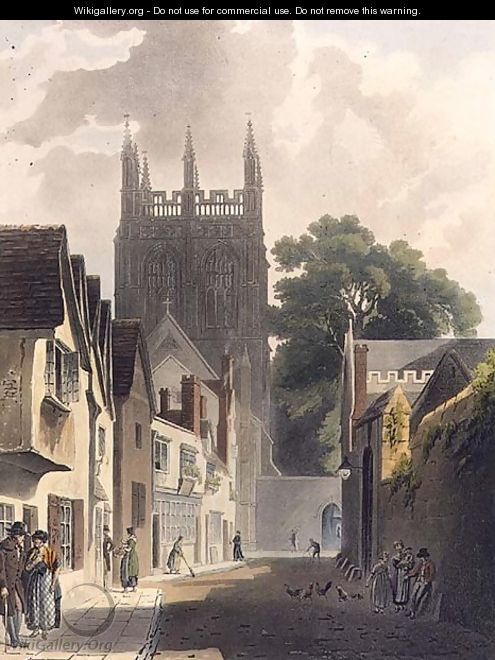 Magpie Lane, Oxford, illustration from the History of Oxford engraved by J. Bluck fl.1791-1831 pub. by R. Ackermann, 1813 - (after) Pugin, Augustus Charles