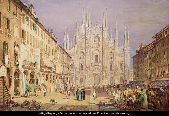 Milan, the Cathedral Square - Samuel Prout