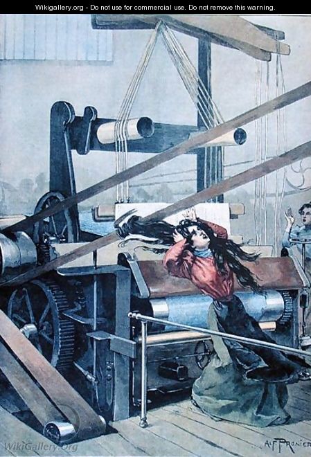 Accident in a textile mill in Lille, illustration from Le Petit Journal, 1898 - Alfred Pronier