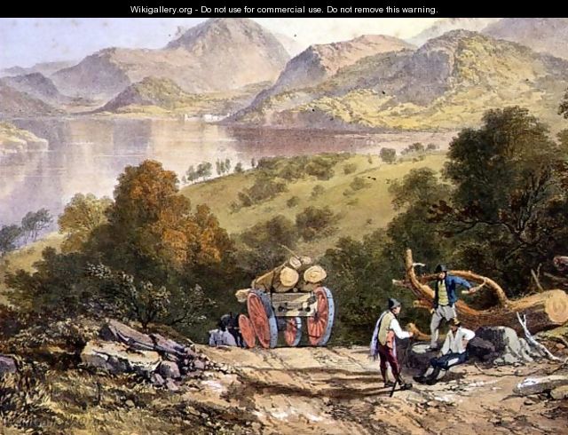 Ullswater, detail of a woodmans cart, from The English Lake District, 1853 - James Baker Pyne