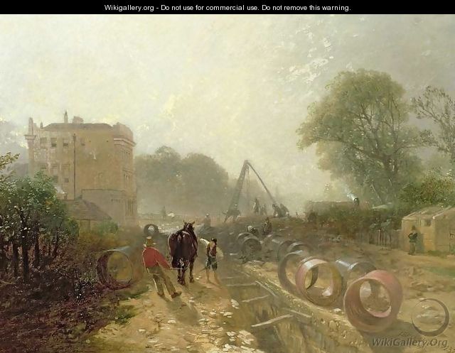 Laying Monster Tubes from the New River, 1855 - James Baker Pyne