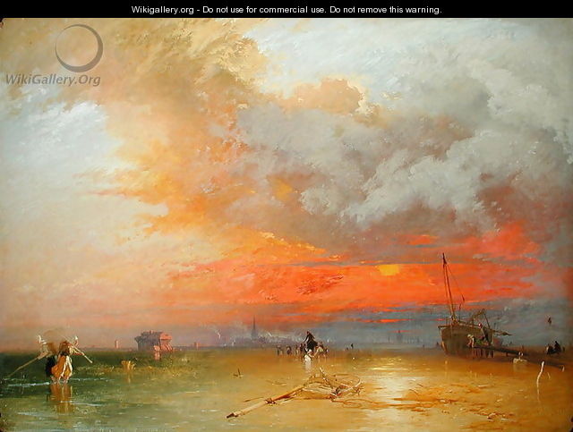 Sunset on Whitstable Sands, 1847 - James Baker Pyne
