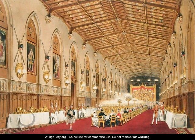 St Georges Hall, Windsor Castle, 1838 - James Baker Pyne